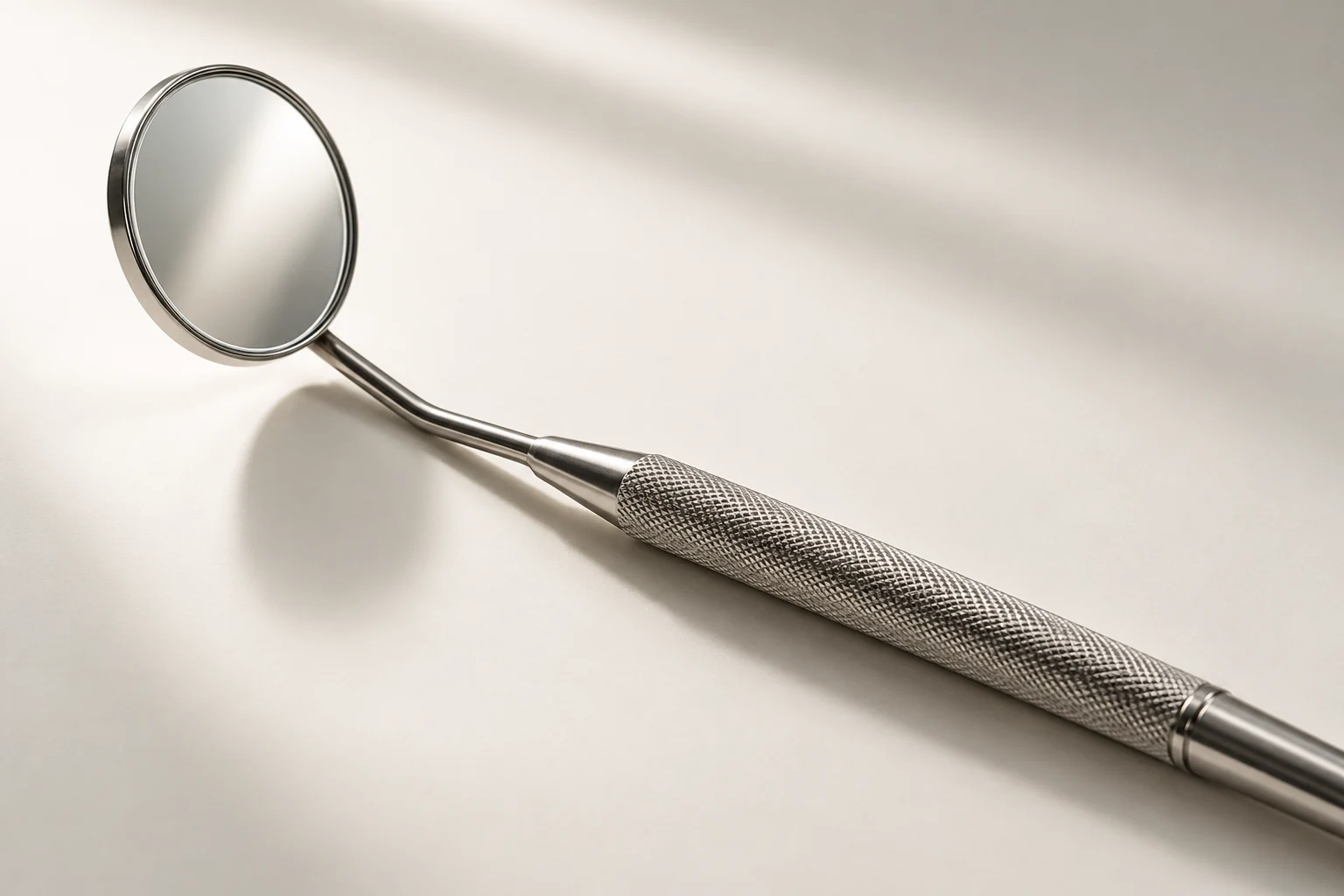 dental mirror and finely textured handle