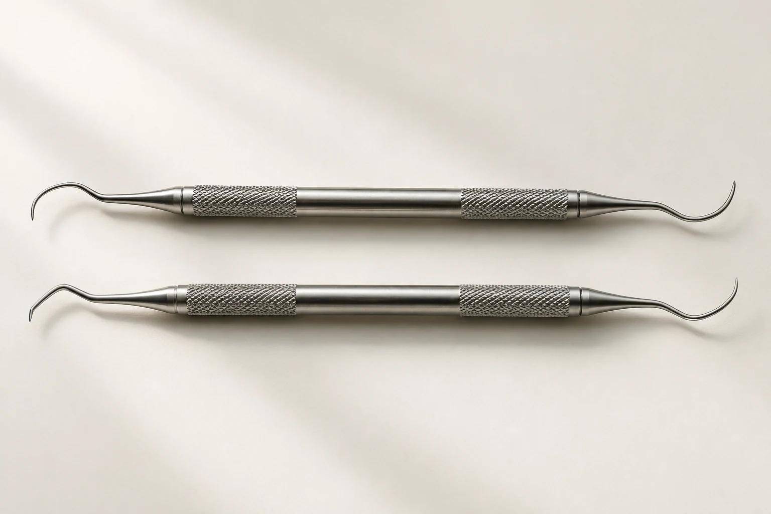 pair of stainless steel dental scalers
